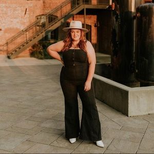 Denim overall jumpsuit